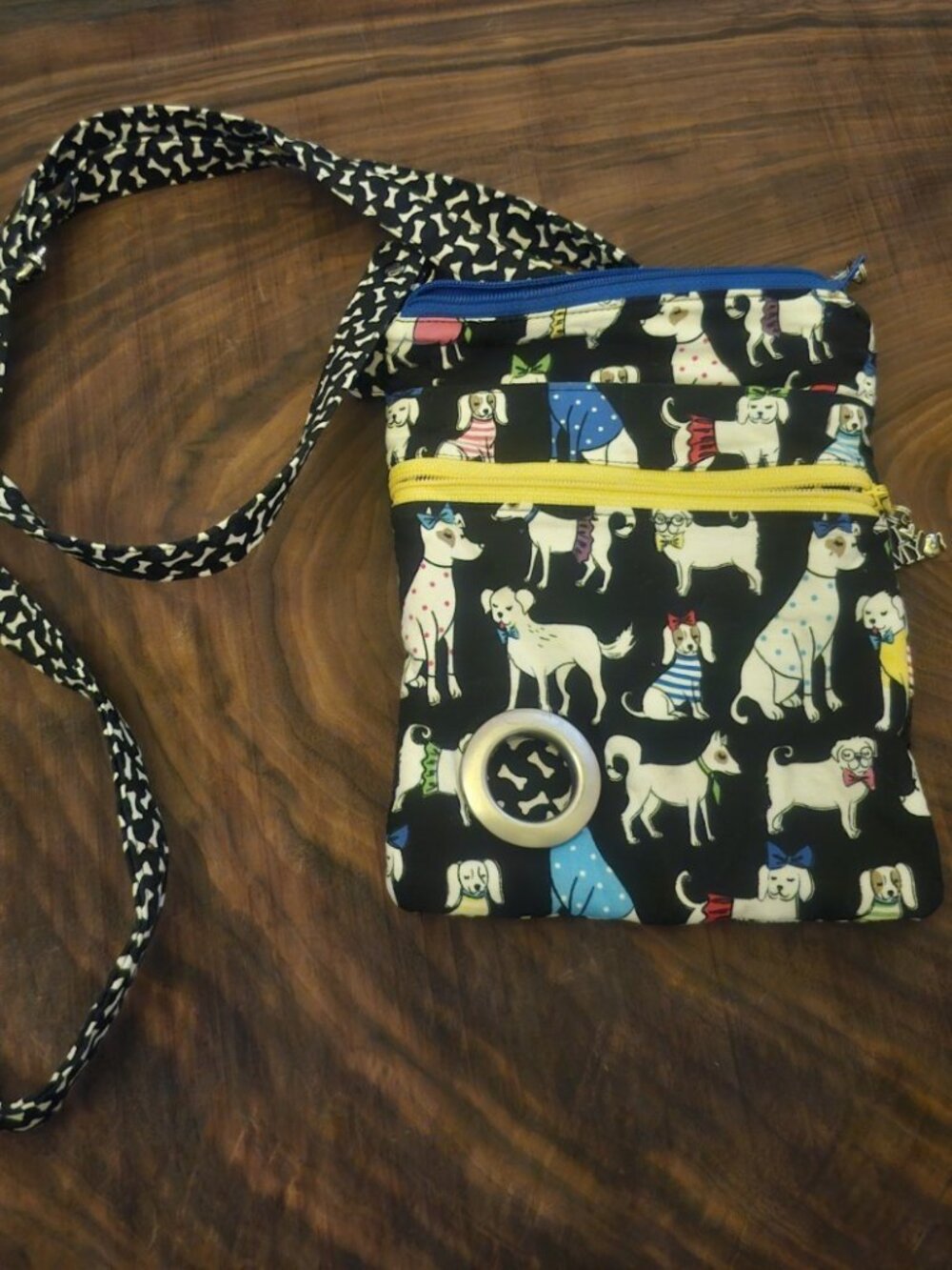 Potty Time Dog Walker Crossbody Bag Cute Pet Purse Potty Bag Grommet Handmade